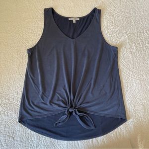 Green Envelope V-neck Top with Front Knot